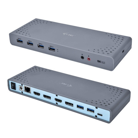 i-tec USB 3.0/USB-C 5K/2x 4K Station d'Accueil Universelle 2x HDMI 2x Display Port 1x GLAN 6x USB-A 3.0 1x Audio Entrée/Sortie K