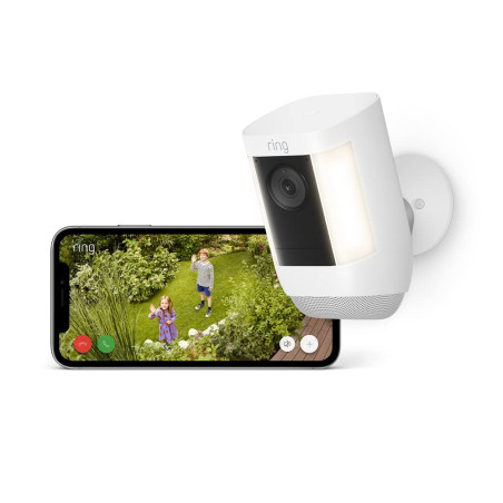 Caméra Spotlight Pro sans fil (Spotlight Cam Pro Battery) | Vidéo 2K avec Ring Vision, détection de mouvements 3D, à installer s
