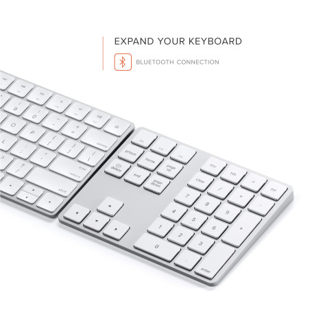 Satechi Pavé Numérique sans Fil Slim en Aluminium à 34 Touches, Mini Clavier Bluetooth Rechargeable USB-C pour MacBook, PC Porta
