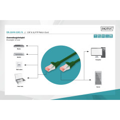 DIGITUS Câble LAN Cat 6 - 10m - RJ45 Câble réseau - S/FTP blindé - Compatible Cat6A et Cat7 - Vert