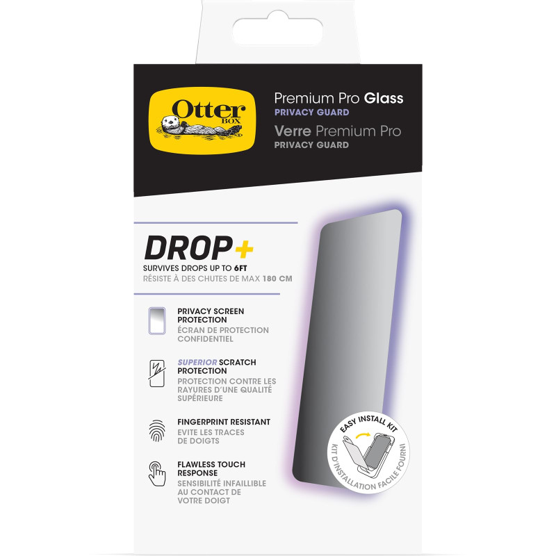 Otterbox Protecteur d'écran Premium Pro Privacy Glass pour iPhone 15 Pro Max, Verre trempé, protection supérieure anti-rayures, Otterbox Protecteur d'écran Premium Pro Privacy Glass pour iPhone 15 Pro Max, Verre trempé, protection supérieure anti-rayures,