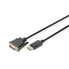 DIGITUS Câble Adaptateur DisplayPort - DP - DVI (24+1) - Full HD 1080p/60 Hz - Displayport 1.1a - 2m - avec Verrouillage - adapt