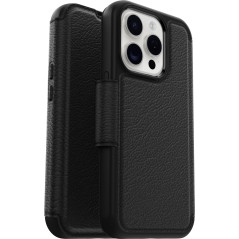 Otterbox Strada Coque pour iPhone 15 Pro pour MagSafe, Antichoc, Anti-Chute, Cuir de qualité, 2 Porte-Cartes, supporte 3 x Plus 