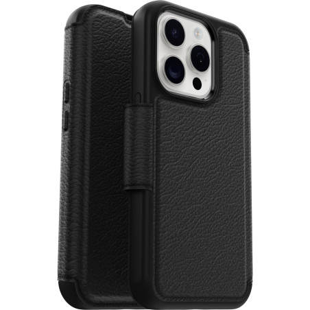Otterbox Strada Coque pour iPhone 15 Pro pour MagSafe, Antichoc, Anti-Chute, Cuir de qualité, 2 Porte-Cartes, supporte 3 x Plus 