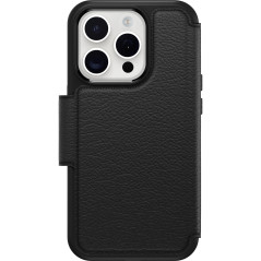 Otterbox Strada Coque pour iPhone 15 Pro pour MagSafe, Antichoc, Anti-Chute, Cuir de qualité, 2 Porte-Cartes, supporte 3 x Plus 