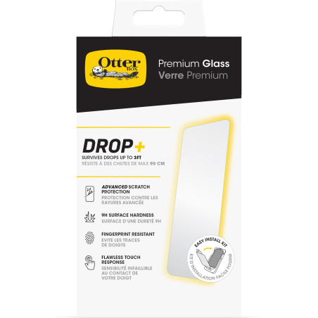 Otterbox Protecteur d'écran Premium Glass pour iPhone 15 Plus, Verre trempé, protection avancée anti-rayures, résiste aux chutes
