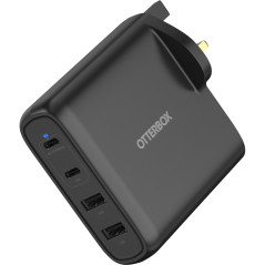 Otterbox Standard UK 100W USB-C PD GaN Chargeur Mural 4 Ports, x2 USB-C PD Ports + x2 USB-A Ports, Fast Charger pour Smartphone