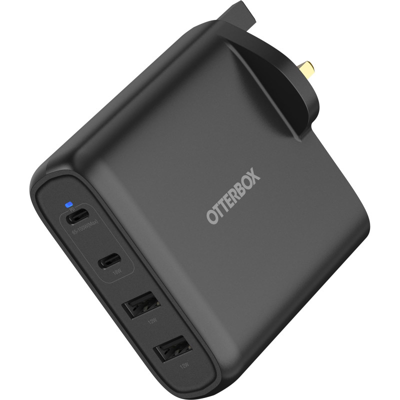Otterbox Standard UK 100W USB-C PD GaN Chargeur Mural 4 Ports, x2 USB-C PD Ports + x2 USB-A Ports, Fast Charger pour Smartphone Otterbox Standard UK 100W USB-C PD GaN Chargeur Mural 4 Ports, x2 USB-C PD Ports + x2 USB-A Ports, Fast Charger pour Smartphone