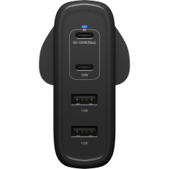 Otterbox Standard UK 100W USB-C PD GaN Chargeur Mural 4 Ports, x2 USB-C PD Ports + x2 USB-A Ports, Fast Charger pour Smartphone