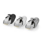 Connecteur RJ45 - RJ45 Pass Through - FTP Solide/toroné CAT7 - Droit - Plaqué Or - 10 pièces - PVC - Blanc/Gris/Noir - Boîte