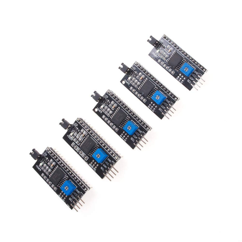 ANGEEK 5 pièces I2C/IIC/TWI Serial Interface Board Module Compatible avec Arduino R3 LCD 1602 2004 Le Display ANGEEK 5 pièces I2C/IIC/TWI Serial Interface Board Module Compatible avec Arduino R3 LCD 1602 2004 Le Display