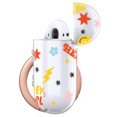 Keybudz Elevate Swarovski PodSkinz Coque pour AirPods 2 et 1 avec Cristaux Swarovski et Mousqueton en Or Rose (Girl Power)