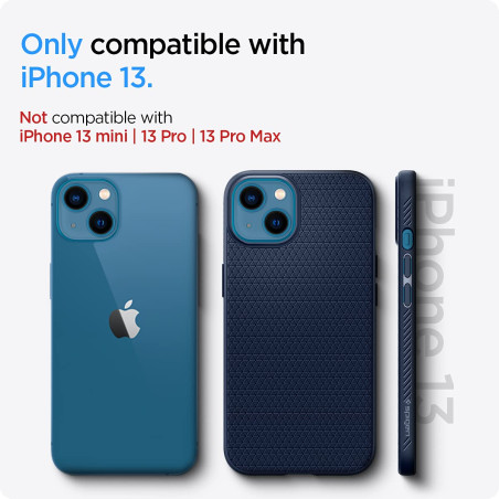 Spigen Liquid Air Coque pour iPhone 13 - Bleu Marin