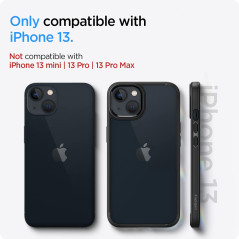 Spigen Ultra Hybrid Coque pour iPhone 13 [Anti-Jaunissement] - Noir Mat