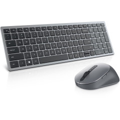 Dell KM7120W Clavier RF sans Fil + Bluetooth QWERTZ Allemand Gris, Titane