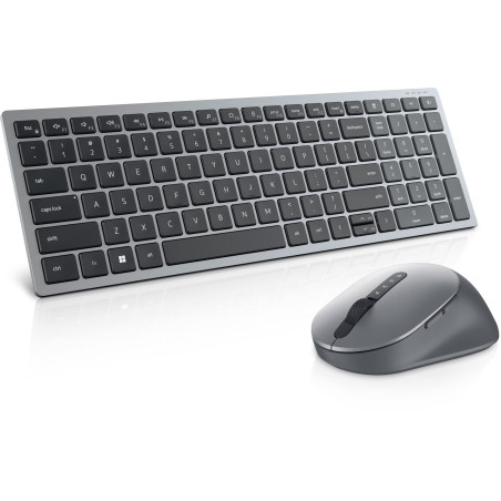 Dell KM7120W Clavier RF sans Fil + Bluetooth QWERTZ Allemand Gris, Titane