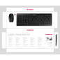 CHERRY Stream Desktop, Ensemble Clavier et Souris sans Fil, Disposition EU (QWERTY), Connexion Radio 2,4 GHz, Frappe silencieuse