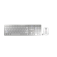 CHERRY DW 9100 Slim, Ensemble Clavier et Souris sans Fil, Disposition EU (QWERTY), Bluetooth et Radio 2,4 GHz, Touches silencieu