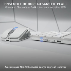 CHERRY DW 9100 Slim, Ensemble Clavier et Souris sans Fil, Disposition EU (QWERTY), Bluetooth et Radio 2,4 GHz, Touches silencieu