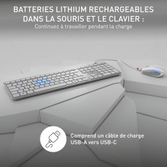 CHERRY DW 9100 Slim, Ensemble Clavier et Souris sans Fil, Disposition EU (QWERTY), Bluetooth et Radio 2,4 GHz, Touches silencieu