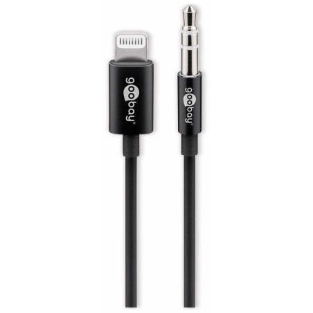 goobay Apple Câble de Connexion Audio Lightning (3,5 mm) 1 m Noir 1 m pour connecter Un iPhone/iPad à Un Appareil Audio Via Une