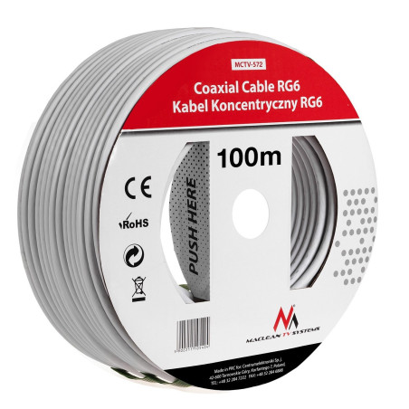 Maclean MCTV-572 100m SAT Antenne C�ble coaxial RG6 1.0CSS SAT c�ble (100m)