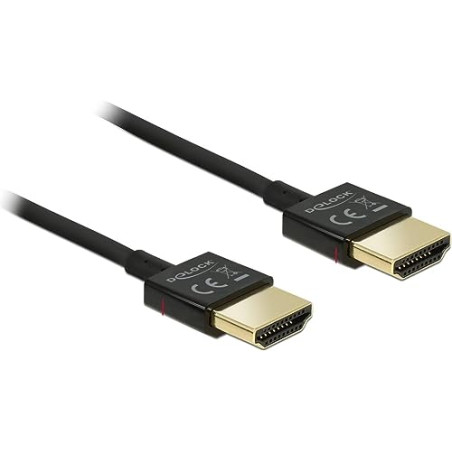 DELOCK HDMI/HDMI, 0.5 M CABLE HDMI 0,5 M HDMI TIPO A (ESTÁNDAR) NEGRO