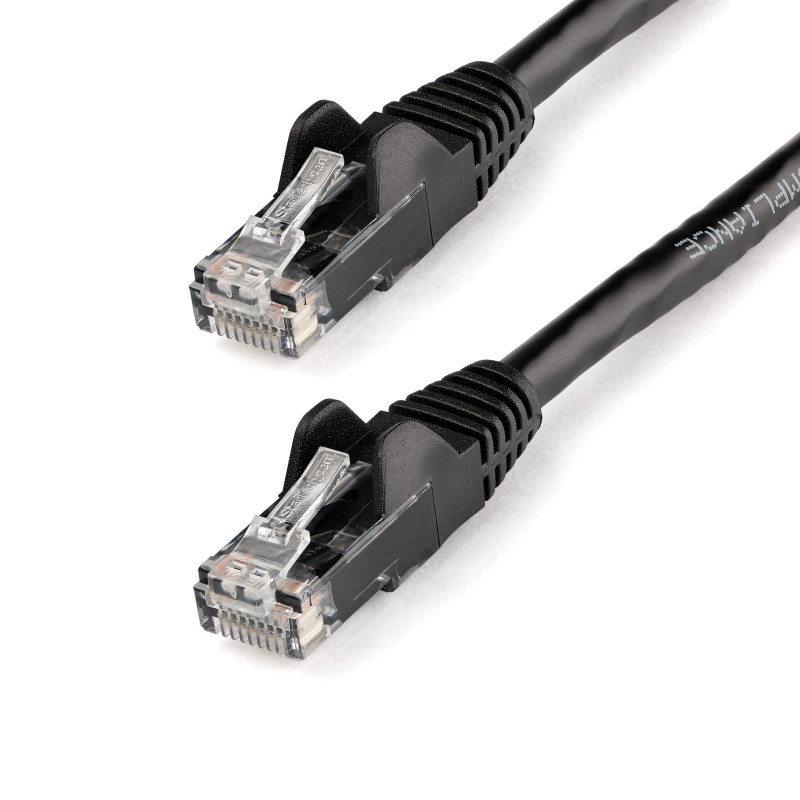 Cordon de raccordement UTP CAT6-1,5 m - sans Crochet - Câble Patch RJ45 - Fil en cuivre de 0,25 mm2 - Noir (N6PATC150CMBK) Cordon de raccordement UTP CAT6-1,5 m - sans Crochet - Câble Patch RJ45 - Fil en cuivre de 0,25 mm2 - Noir (N6PATC150CMBK)