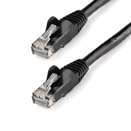 Cordon de raccordement UTP CAT6-1,5 m - sans Crochet - Câble Patch RJ45 - Fil en cuivre de 0,25 mm2 - Noir (N6PATC150CMBK)