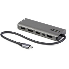 StarTech.com Adaptateur Multiports USB-C - USB-C vers HDMI ou Mini DisplayPort 4K 60Hz - Alimentation 100W PT - Hub USB 4 Ports