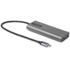 StarTech.com Adaptateur Multiports USB-C - USB-C vers HDMI ou Mini DisplayPort 4K 60Hz - Alimentation 100W PT - Hub USB 4 Ports