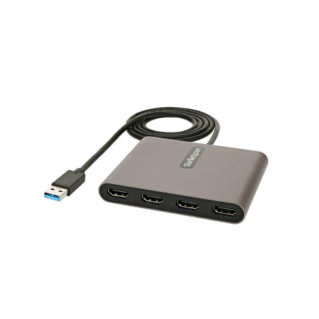 StarTech.com Adaptateur USB 3.0 vers Quad HDMI, USB vers 4x HDMI pour Windows (Pas de Support pour macOS/ChromeOS/Linux)