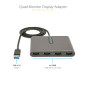 StarTech.com Adaptateur USB 3.0 vers Quad HDMI, USB vers 4x HDMI pour Windows (Pas de Support pour macOS/ChromeOS/Linux) StarTech.com Adaptateur USB 3.0 vers Quad HDMI, USB vers 4x HDMI pour Windows (Pas de Support pour macOS/ChromeOS/Linux)