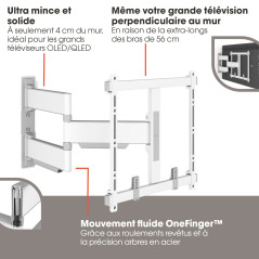Vogel's Elite 5445 Support Mural TV pivotant et Ultra-Mince pour téléviseurs de 32 à 65 Pouces, Max. 35 kg, Pivote jusqu'à 180°,