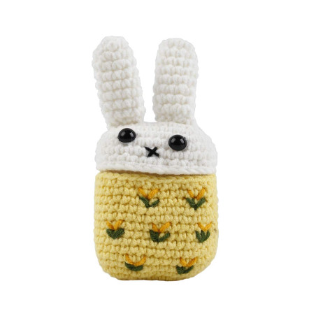 WONDEE Coque Airpods 1 et 2 avec intérieur en Silicone et Crochet en Forme de Lapin