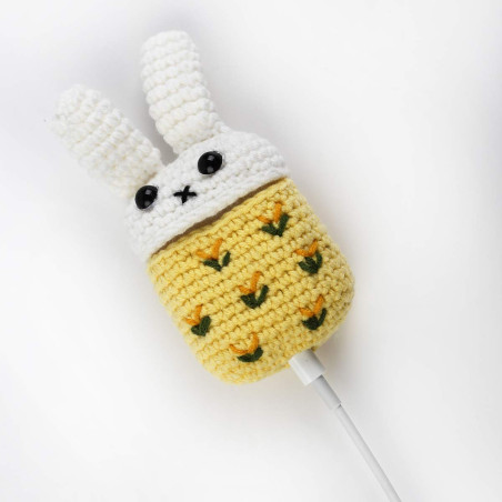 WONDEE Coque Airpods 1 et 2 avec intérieur en Silicone et Crochet en Forme de Lapin
