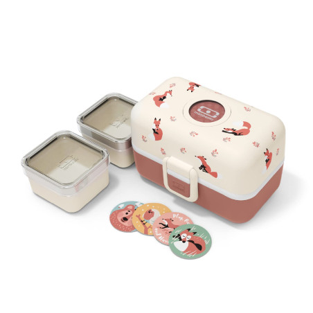 monbento - Lunch Box Enfant MB Tresor Fox - Renard- Boîte Repas et/ou Goûter 3 Compartiments - Idéal Ecole/Parc - Sans BPA - Dur