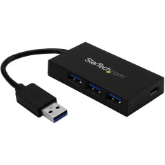 StarTech.com Hub USB 3.0 à 4 ports - 5Gbps - USB-A vers 3x USB-A 1x USB-C - Adaptateur d'alimentation inclus (HB30A3A1CSFS)