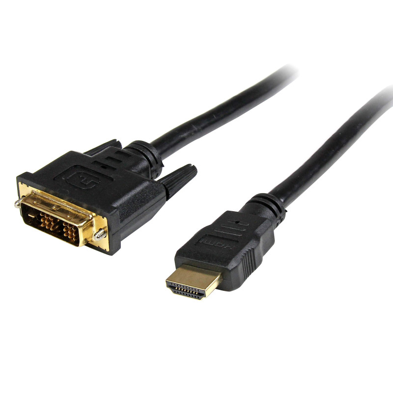 StarTech.com Câble HDMI vers DVI de 50cm - Cordon / Câble adaptateur HDMI DVI-D - Mâle / Mâle - Noir, Plaqués or (HDDVIMM50CM) StarTech.com Câble HDMI vers DVI de 50cm - Cordon / Câble adaptateur HDMI DVI-D - Mâle / Mâle - Noir, Plaqués or (HDDVIMM50CM)