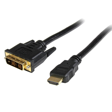 StarTech.com Câble HDMI vers DVI de 50cm - Cordon / Câble adaptateur HDMI DVI-D - Mâle / Mâle - Noir, Plaqués or (HDDVIMM50CM)