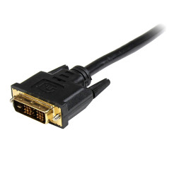 StarTech.com Câble HDMI vers DVI de 50cm - Cordon / Câble adaptateur HDMI DVI-D - Mâle / Mâle - Noir, Plaqués or (HDDVIMM50CM)