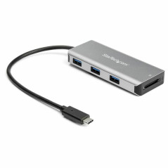 StarTech.com Hub USB-C 3 ports USB et lecteur de carte SD - 2x USB-A, 1x USB-C - 10 Gbps - Câble hôte intégré de 25 cm (HB31C3AS