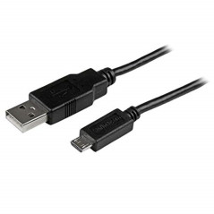 StarTech.com Câble de charge /synchronisation mobile USB A vers Micro B mince de 0,5m pour smartphone et tablette - Noir (USBAUB
