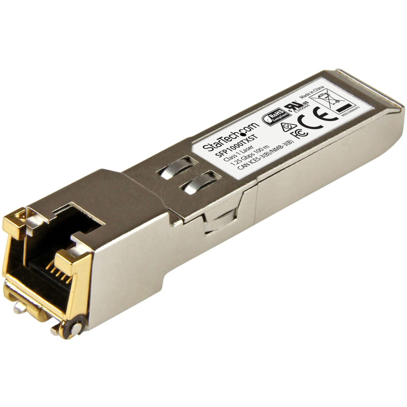 StarTech.com SFP RJ45 - 1000Base-TX - Module SFP cuivre - Gigabit - Conforme aux normes MSA - SFP 1G - 100 m (SFP1000TXST) StarTech.com SFP RJ45 - 1000Base-TX - Module SFP cuivre - Gigabit - Conforme aux normes MSA - SFP 1G - 100 m (SFP1000TXST)