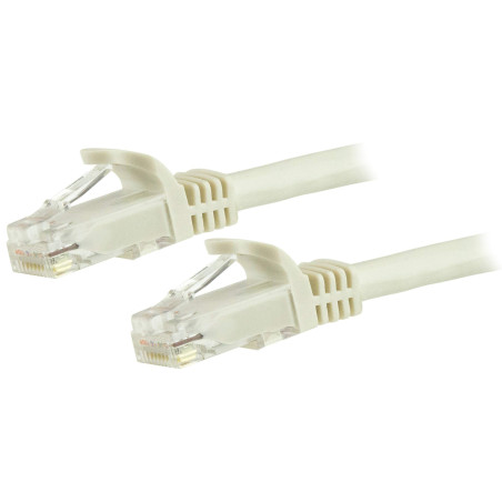 StarTech.com Câble réseau Cat6 Gigabit UTP sans crochet de 5m - Cordon Ethernet RJ45 anti-accroc - M/M - Blanc (N6PATC5MWH)