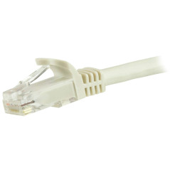 StarTech.com Câble réseau Cat6 Gigabit UTP sans crochet de 5m - Cordon Ethernet RJ45 anti-accroc - M/M - Blanc (N6PATC5MWH)