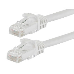 StarTech.com Câble réseau Cat6 Gigabit UTP sans crochet de 5m - Cordon Ethernet RJ45 anti-accroc - M/M - Blanc (N6PATC5MWH)