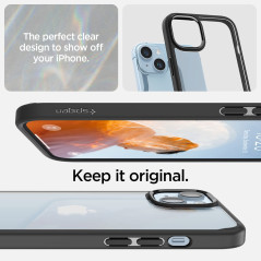 Spigen Ultra Hybrid Coque pour iPhone 14 [Anti-Jaunissement] - Noir Mat