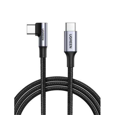 UGREEN Câble USB C vers USB C Coudé 100W Charge Rapide Câble USB Type C 5A en Nylon Tressé Compatible avec iPhone 17 Pro Max Air