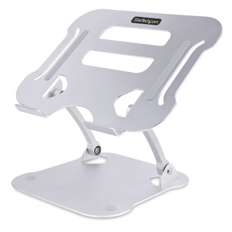 StarTech.com Laptop Stand for Desk, Ergonomic Laptop Stand Adjustable Height, Aluminum, Portable, Max. 22lb (10kg), Foldable Lap